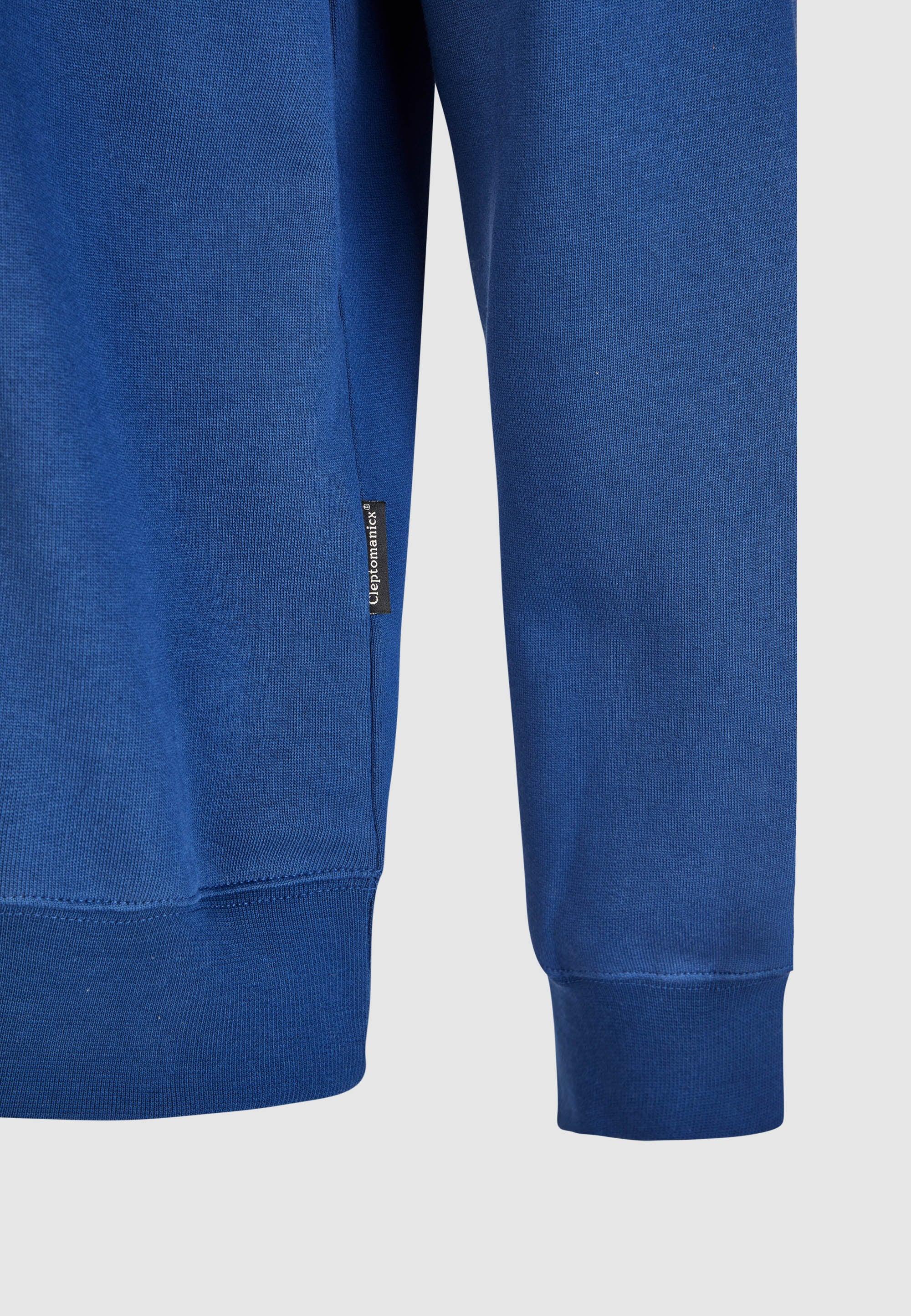 Cleptomanicx Estate Blue Ligull Classic Quarter Zip Pullover Herren blau 